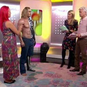 Live on ITV This Morning with Holly Willoughby Phillip Schofield and Bodypainter Sarah Ashleigh