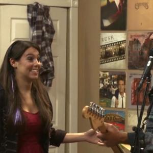 Still of Rebecca Galarza and Luke Balagia in Band Together (2013)