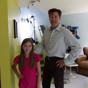 Alexa with actor Paul Drinan on the set of Sui Generis