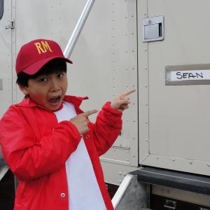 Sean Quan on the set of Russell Madness
