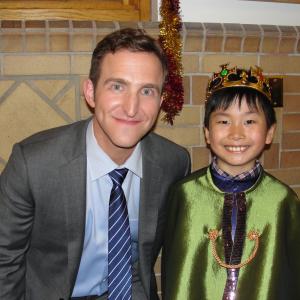 Will Greenberg and Sean Quan on set in Christmas Bounty