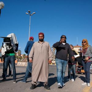 Director Osama Rezg And Actor Nader Allwlbe In Libyan Drama Phobia