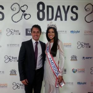Nathan Hudson with 2015 Mrs America Michelle Evans at the 8 Days LA premiere