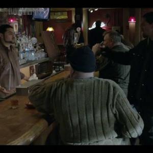 Miguel playing Paco a day worker who just so happens to fit in behind the bar alongside bar owner Kev played by Steve Howey on Showtimes Shameless Season 4