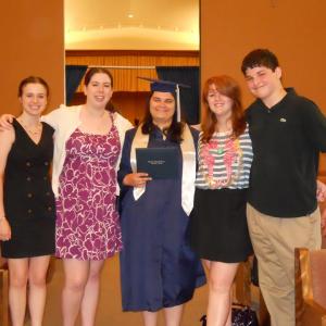 Graduating high school, with close friends, 2010