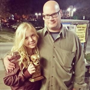 Demon Chaser Film Festival. Won for Best Acting for her role as Ruby in the short horror film Ruby. With Director Chris Adler.