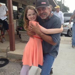 Teagan with writer/director Jeff Schwan on the set of 'BOOTh'.