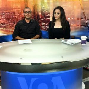 Saeed Khoze and Michelle Farivar at Voice of America
