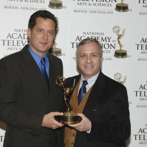 writer Duncan Putney with producer George Marshall FLICKERS accepting their Emmy Award for Canisters in 2009