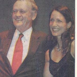 Michelle Nolden with Prime Minister Jean Chretien at Men With Brooms Premiere Ottawa Canada