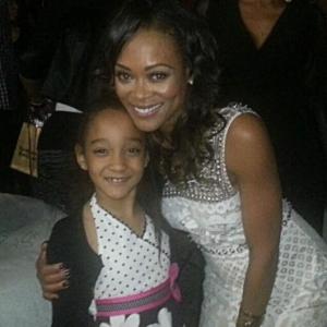 Aja Wooldridge and Actress Robin Givens. On the set of theater play 