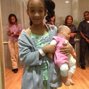 Aja on the set of Red Band Society Filming at Screen Gems Studios