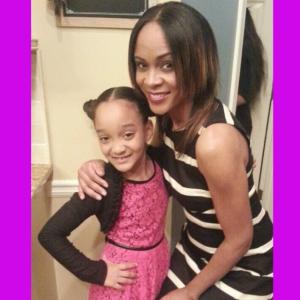 Aja Wooldridge and her set Mom Tasia Grant Behind the scenes of filming the feature film A Christmas to Remember