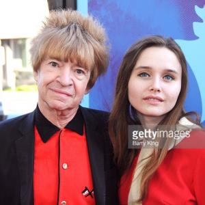 Rodney Bingenheimer (L) and Kansas Bowling arrive at the 'Love & Mercy' Los Angeles premiere at the Samuel Goldwyn Theater on June 2, 2015 in Beverly Hills, California.