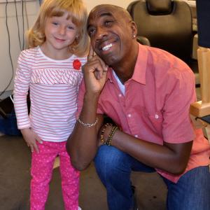 Paige MIchaels JB Smoove prepping for set on The Millers
