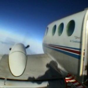 Gregory Chater exiting Super King Air at 31000ft See my shadow on the wing!