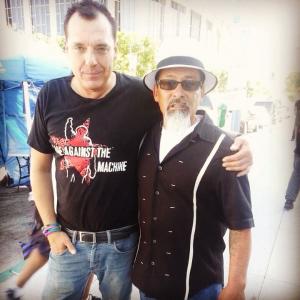 On set with Tom Sizemore  The Second Comining Of Christ 