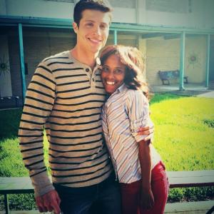 Brock Kelly and Starlette Miariaunii on the set of Ravenswood