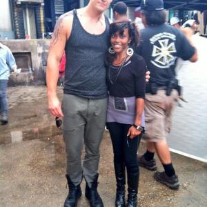 Greg Finley and Starlette Miariaunii on set of Star Crossed