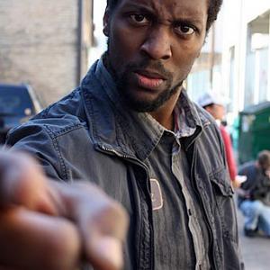 Aaron D. Alexander as Black Rick on set of Post-Racial (short).