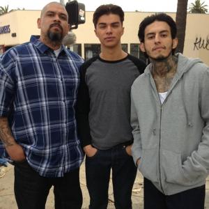 with Andrew Jacobs and Richard Cabral on set