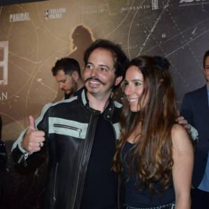 Isaac Ezban with his producer and wife and partner at Red Elephant Films Miriam Mercado at the red carpet and premiere of THE INCIDENT in Mexico Sept 2015