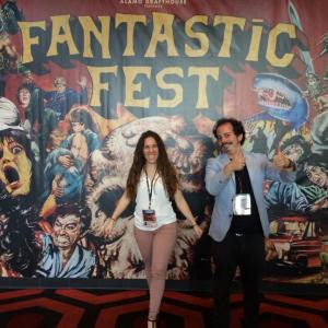 Isaac Ezban and producer Miriam Mercado at the world premiere of THE SIMILARS at Fantastic Fest (Sept 2015, Austin, Texas)