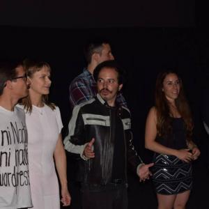 Isaac Ezban with producer Miriam Mercado, composer Edy Lan and actors Raul Mendez, Nailea Norvind and Fernando Alvarez Rebeil at the premiere of THE INCIDENT in Mexico (Sept 2015)
