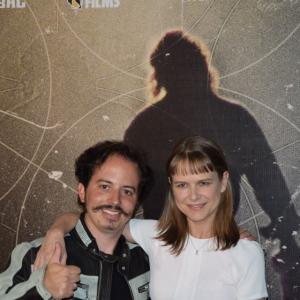 Isaac Ezban and actress Nailea Norvind at the premiere of THE INCIDENT in Mexico (Sept 2015)