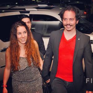 Isaac Ezban with producer and wife Miriam Mercado arriving at the red carpet of the opening night of Hermosillo International Film Festival to present THE INCIDENT