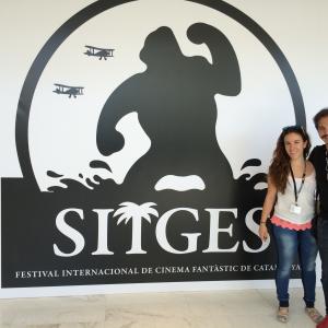 Director Isaac Ezban and producer Miriam Mercado before the European premiere of THE INCIDENT at Sitges Fantastic Film Festival 2014