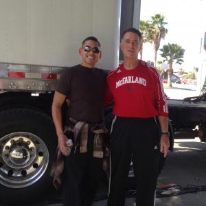 On Set of McFarlandUSA with the Real Coach White portrayed by Kevin Costner102113