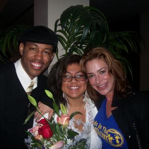 Jesse Mitchell, Yvette Meze, and Claudia Wells at the premiere of 
