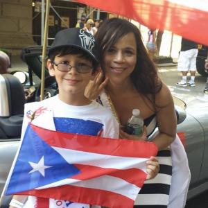Rosie Perez (Parade Queen) and Jorge Vega (Youth Ambassador)at the National Puerto Rican Day Parade in New York City.