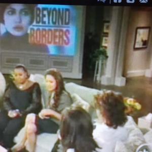 Heather on set ABCs The View with Angelina Jolie Meredith Viera Star Jones and Joy Behar