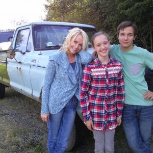 On the set of Paper Angels movie with Josie Bissett and Rustin Gresiuk