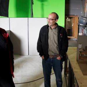 Guillermo del Toro Tim Partridge during miniatures shoot for Pacific Rim