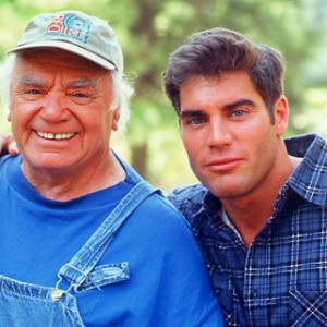 Old Bull, Young Bull. Ernest Borgnine and Paul Sampson on the Idaho set of 
