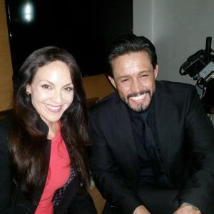 Carolina Gomez and David Villada on set of Bandolero