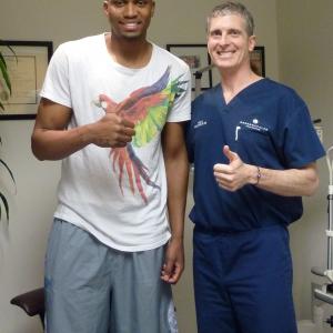Dr Brian Boxer Wachler and NBA star Rudy Gay at his Beverly Hills practice