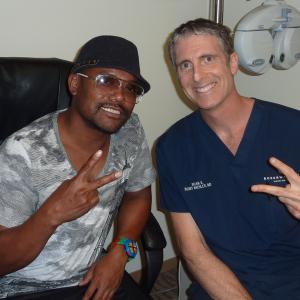 Dr. Brian Boxer Wachler and apl.de.ap, co-founder of the Black Eyed Peas, at his Beverly Hills practice