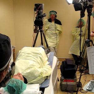 Dr. Brian Boxer Wachler preparing for live Visian ICL eye surgery on NBC's Today Show