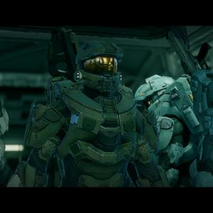 Still of Steve Downes Michelle Lukes and Brittany Uomoleale in Halo 5 Guardians 2015