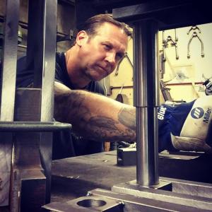 Professional Actor and TV Show Host Bodie Stroud at work in his Hot Rod Shop, BS Industries, Inc. in Los Angeles, CA...