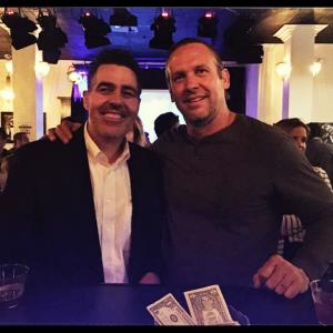 Professional Actor and TV Show Host Bodie Stroud (r) with Comedian and Actor Adam Carolla of 