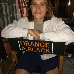 Ronen Rubinstein on set of Orange Is The New Black
