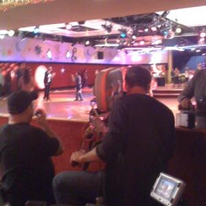 Rehearsing his Roller dancing on set of 