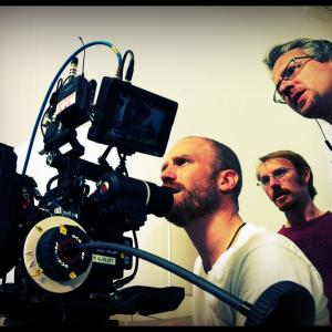 Shooting The Wine of Summer with camera assistant Montel Vanderhorck and production designer Jody Sekas looking on