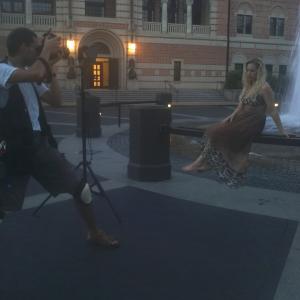 Behind the scenes of a recent photo shoot photographer Deian Tabakov and me