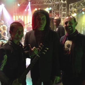 on the set of CSI with Gene Simmons